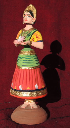 figurine poupée danseuse bolywood papier mache inde